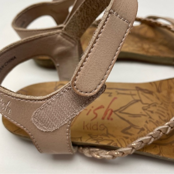 Blowfish Sandals Tan Velcro Girls Size 1 - Picture 9 of 9